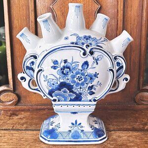 UNIQUE! Royal Delft 2003 Tulipiere 5-Neck Vase by Porceleyne Fles